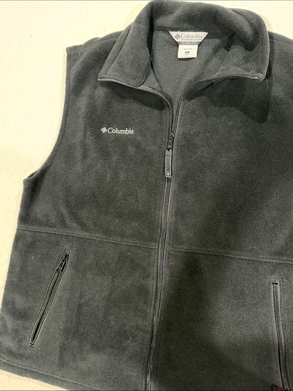 Columbia Black Men's Full-Zip Fleece Vest - L